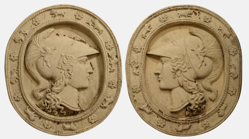 Pair of 19th Century Carved Roudels
