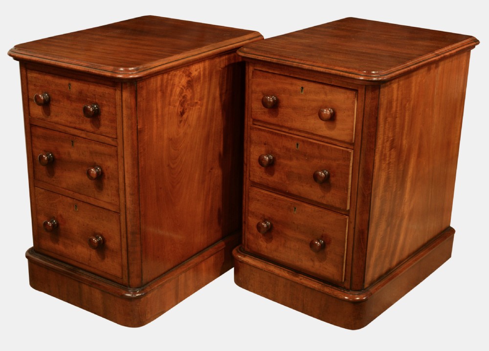 Pair of Victorian Mahogany Bedside Chests View II