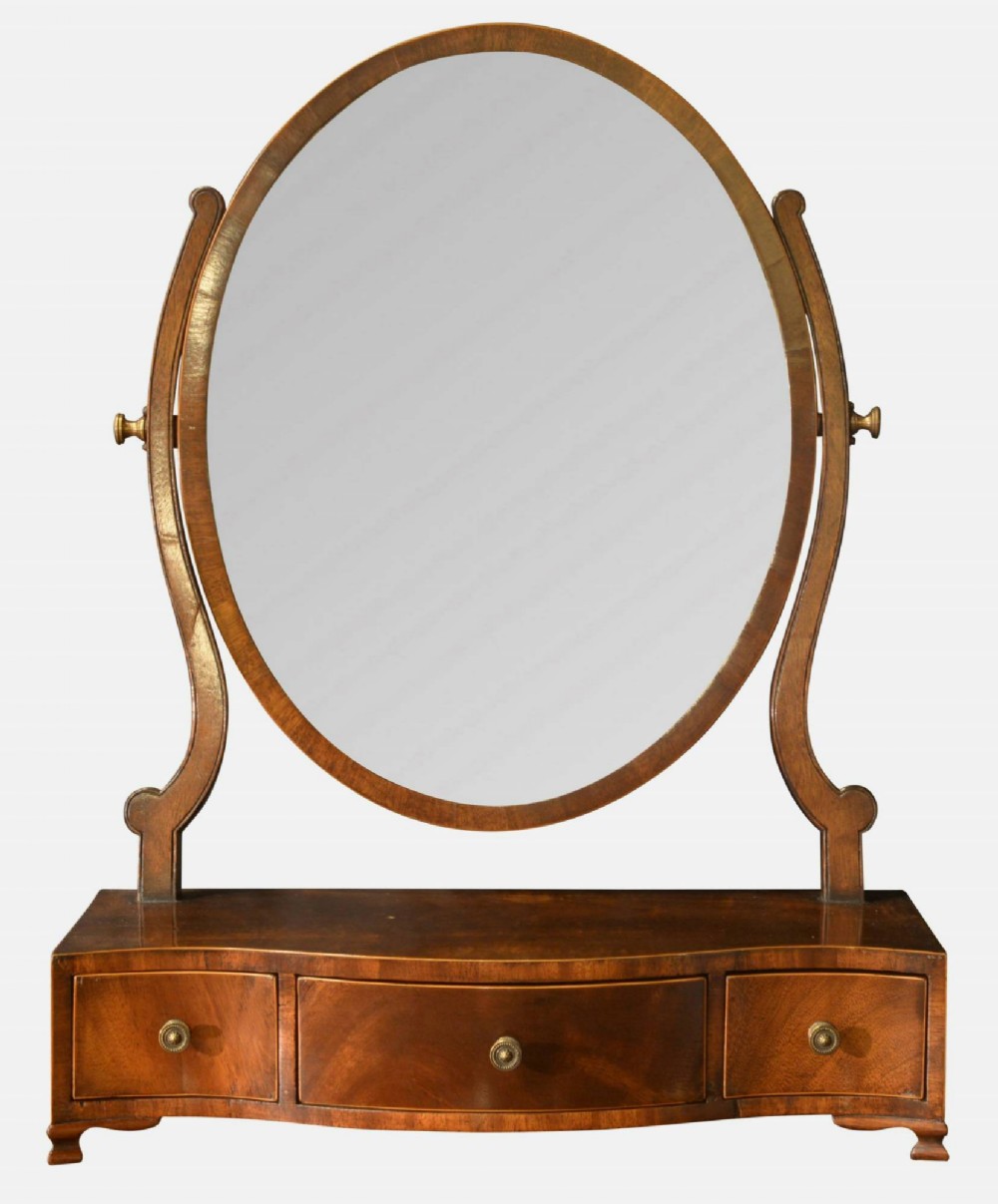 Oval Mahogany Dressing Table Mirror