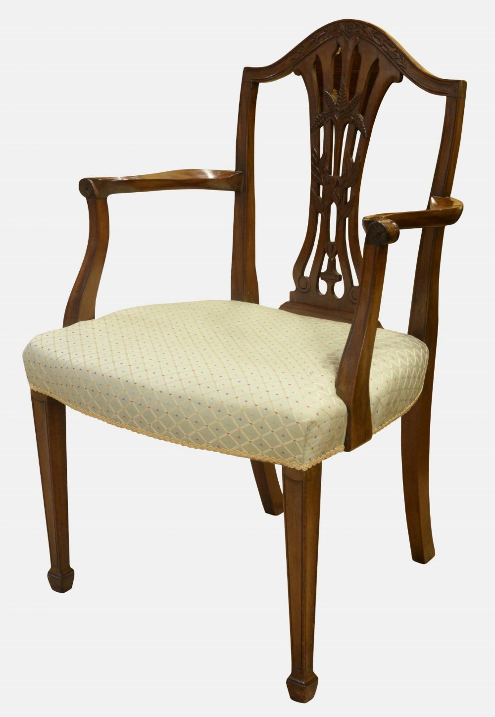 Mahogany Hepplewhite Period Carver Chair