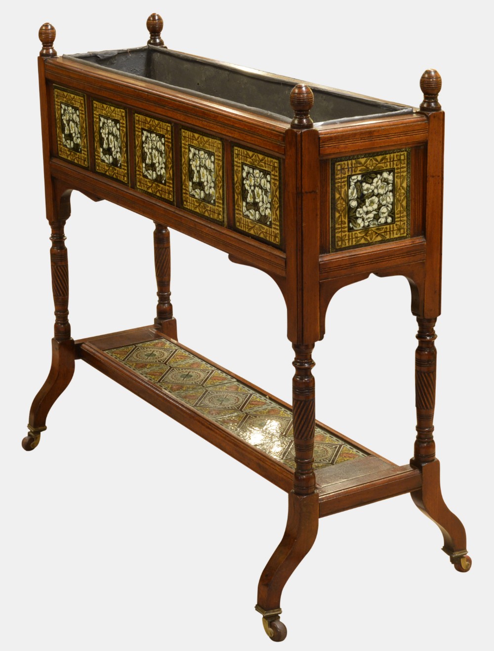 Tiled Red Walnut Jardiniere