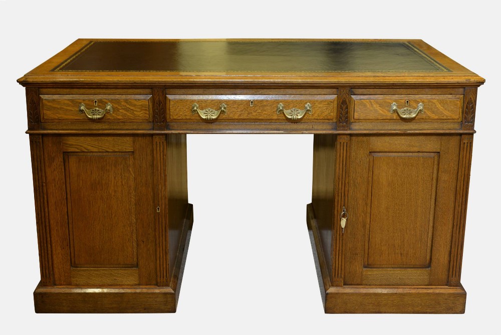 19th Century Oak Partners Desk