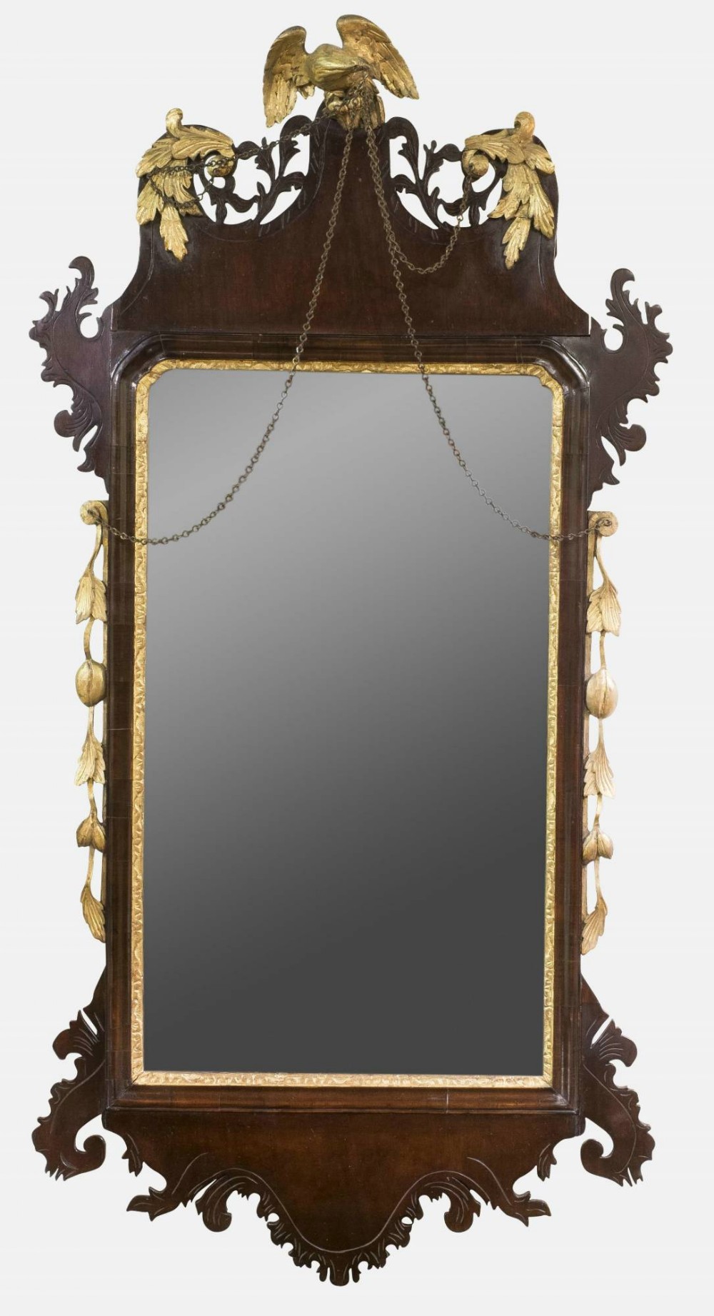 Mahogany & Gilt Mirror with Eagle