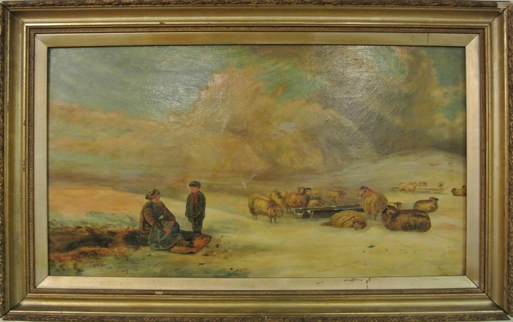 Oil on Canvas - Sheep and Shepherds
