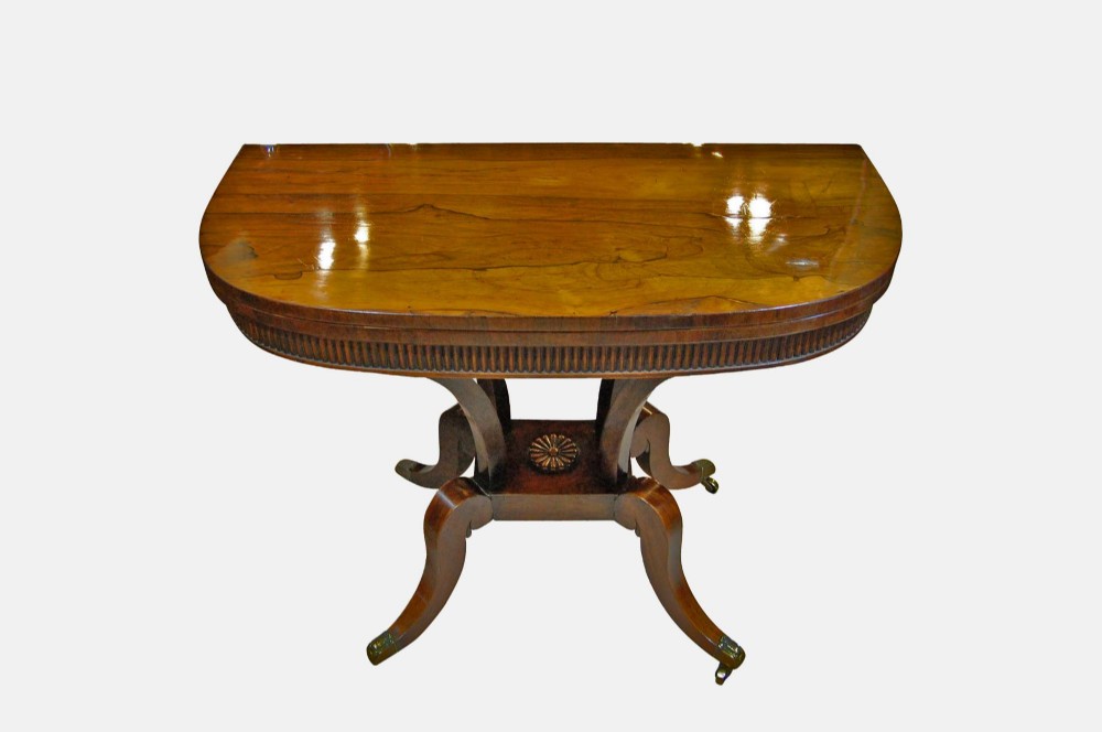 A George IV figured  Rosewood Card Table