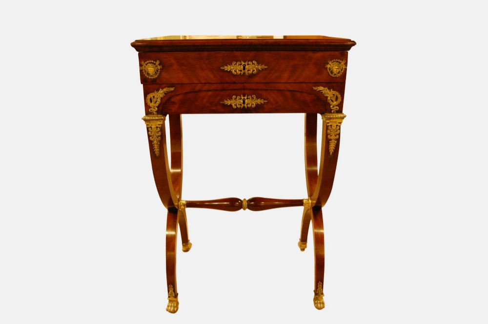 French Empire Mahogany Ladies Work Table