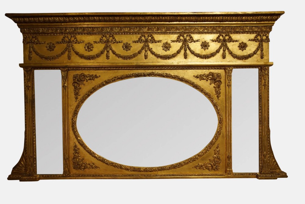 19thC Adam Revival Gilt Framed Mirror