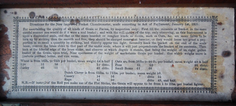 George IV Chondrometer or Grain Scale by Robert Brettell Bate of London
Zoom View V
