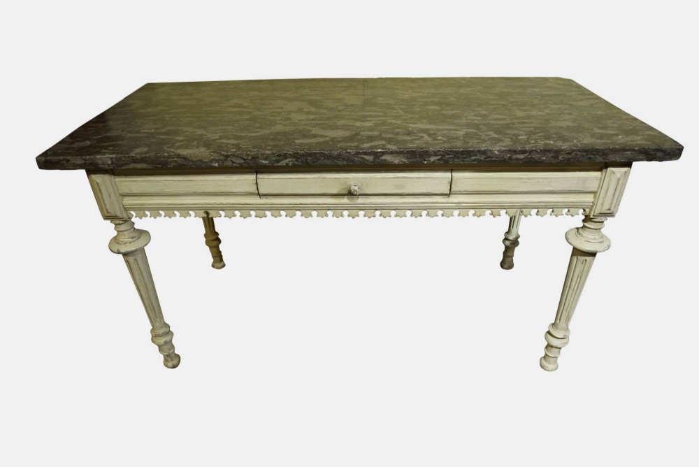 19thC Marble Top Serving Table