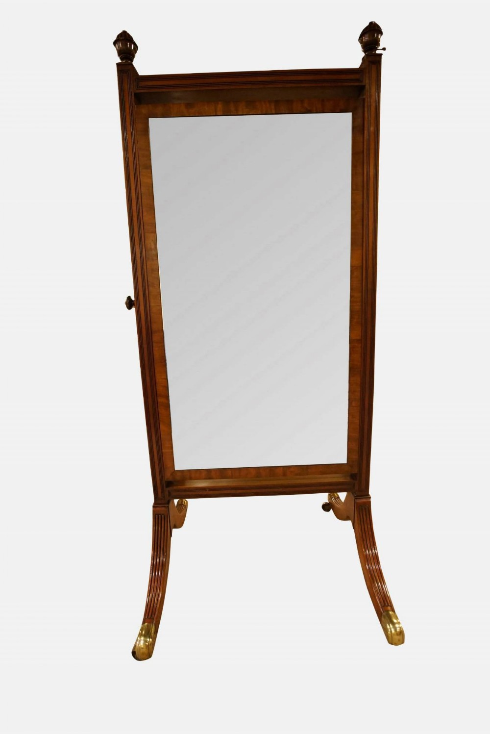A Regency Mahogany Cheval Mirror