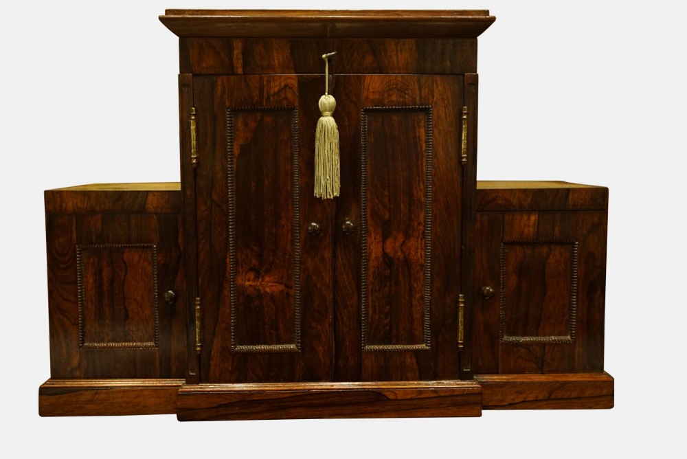 Early 19thC Rosewood Jewellery Collectors Cabinet
