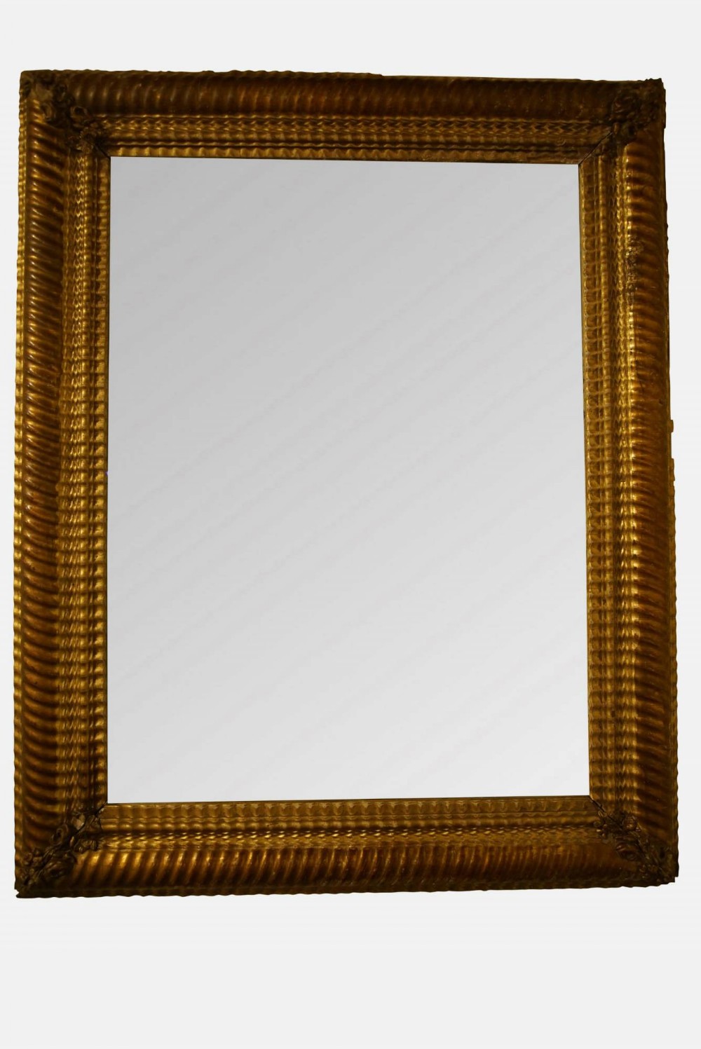 19thC French Gilt Gesso Rippled Wall Mirror