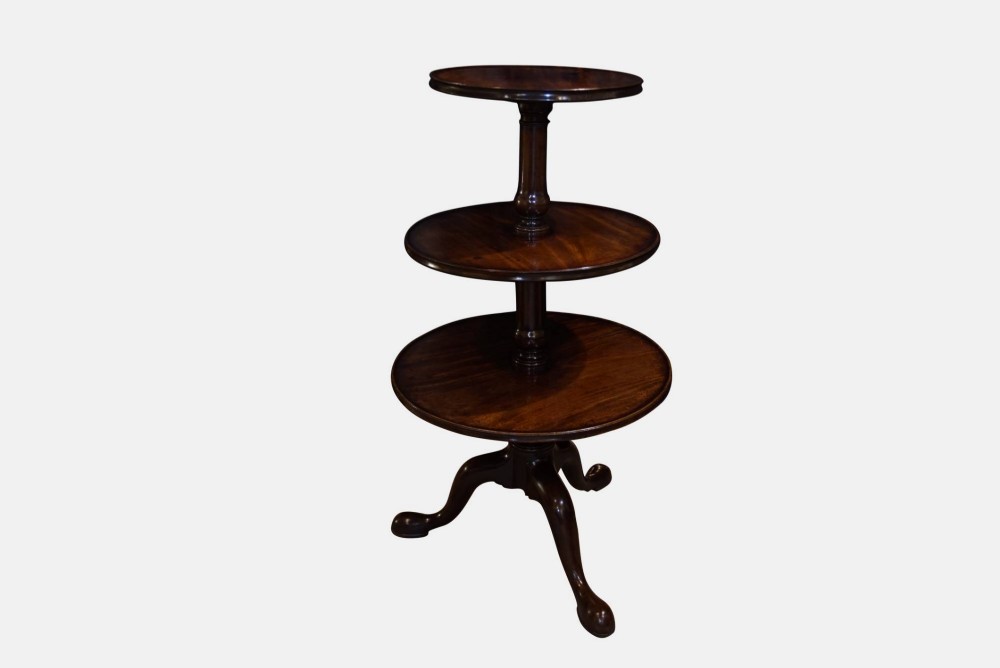 George II Mahogany 3 Tier Dumb Waiter