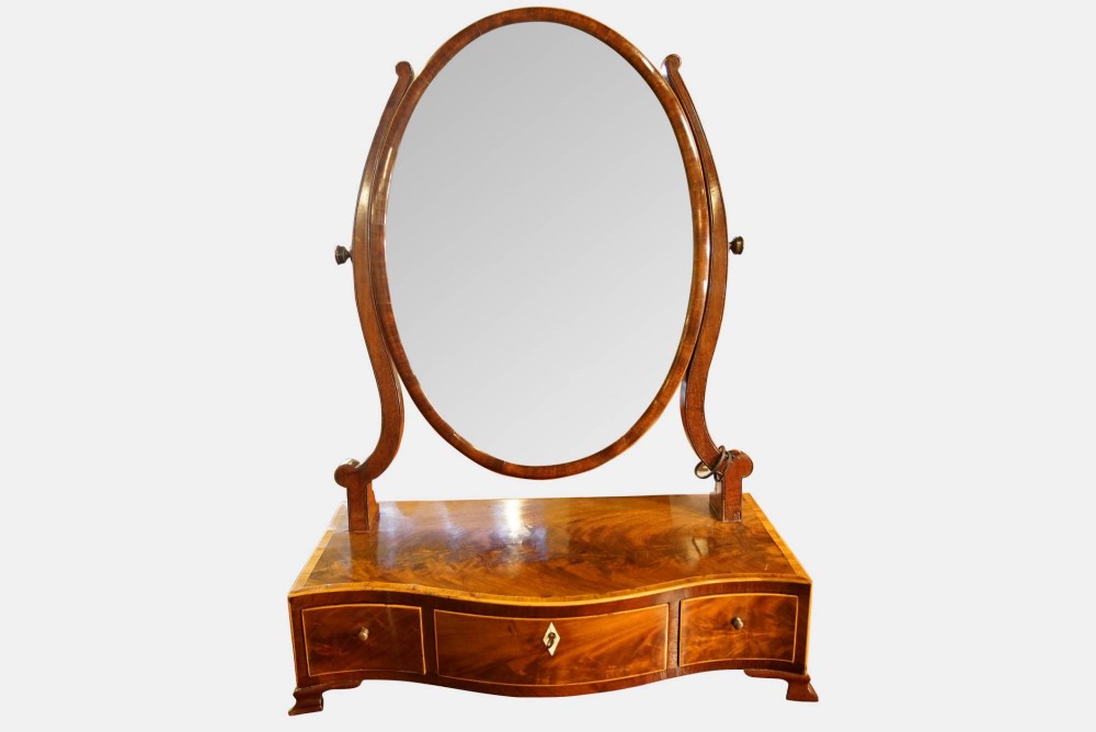 Georgian Mahogany Oval Dressing Table Mirror