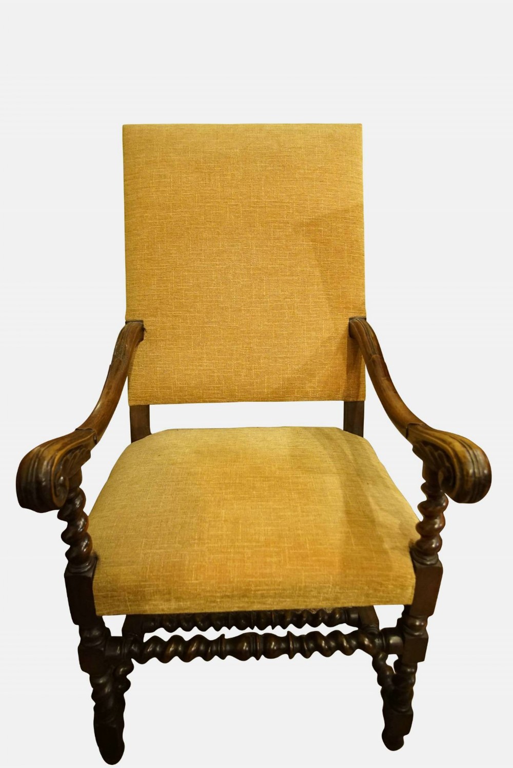 A 19thc Upholstered Throne Chair