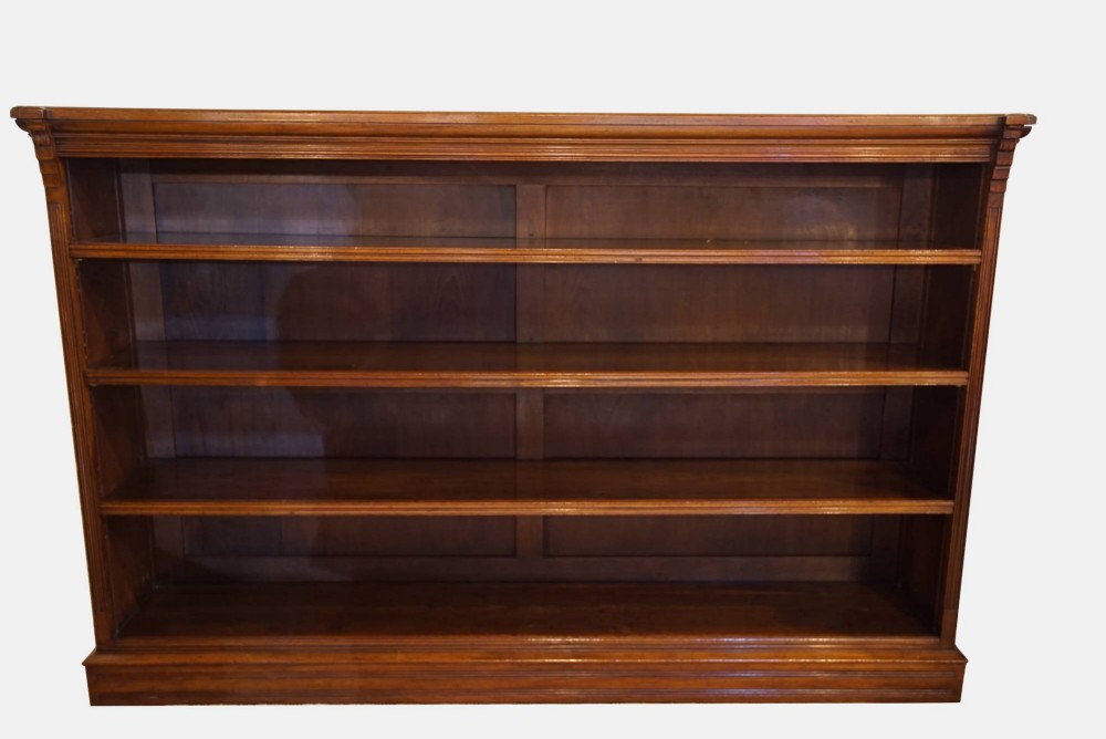 Late Victorian Walnut Open Bookcase