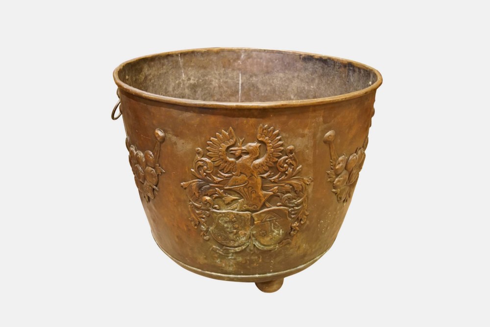 Large Copper Log Bin