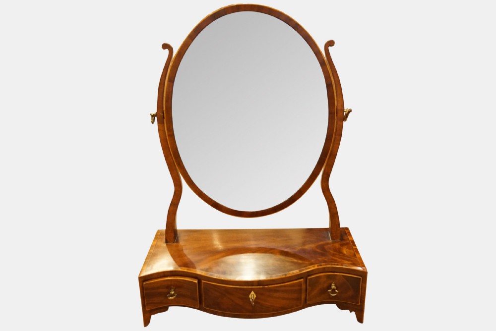 A George III Mahogany Framed Dressing Mirror