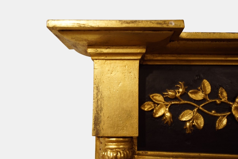 19thC Giltwood & Ebonised Overmantel Mirror View III