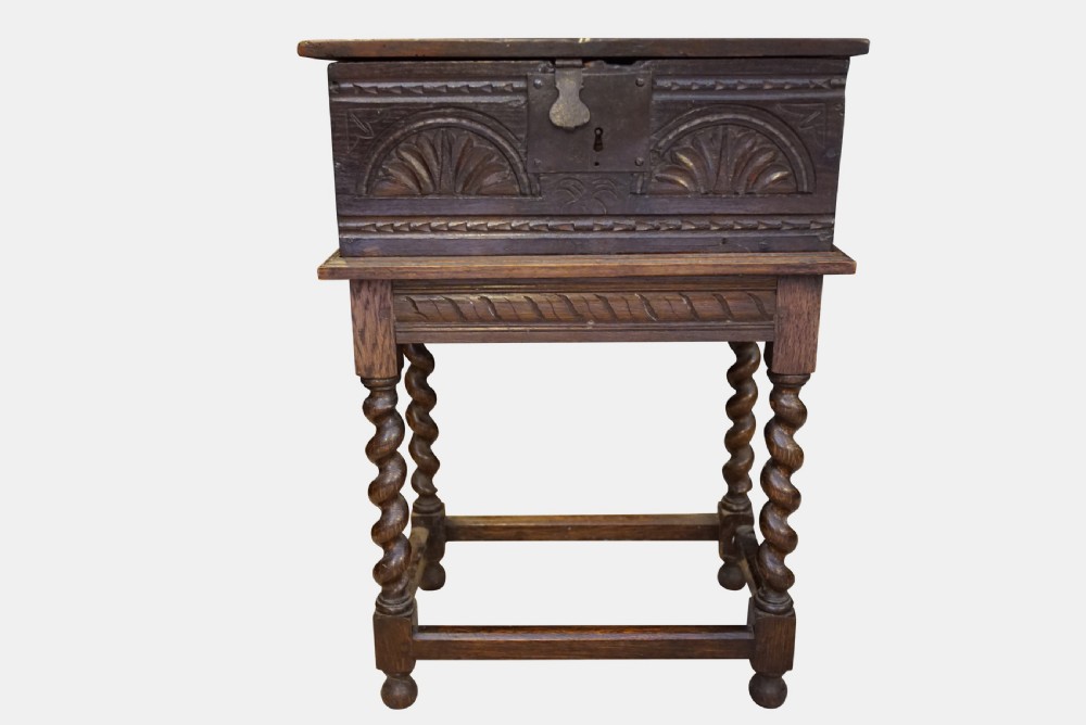 Carved Oak Bible Box