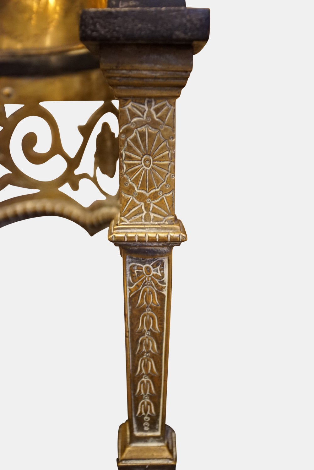 A Brass & Cast Iron Adam Style Fire Basket View II