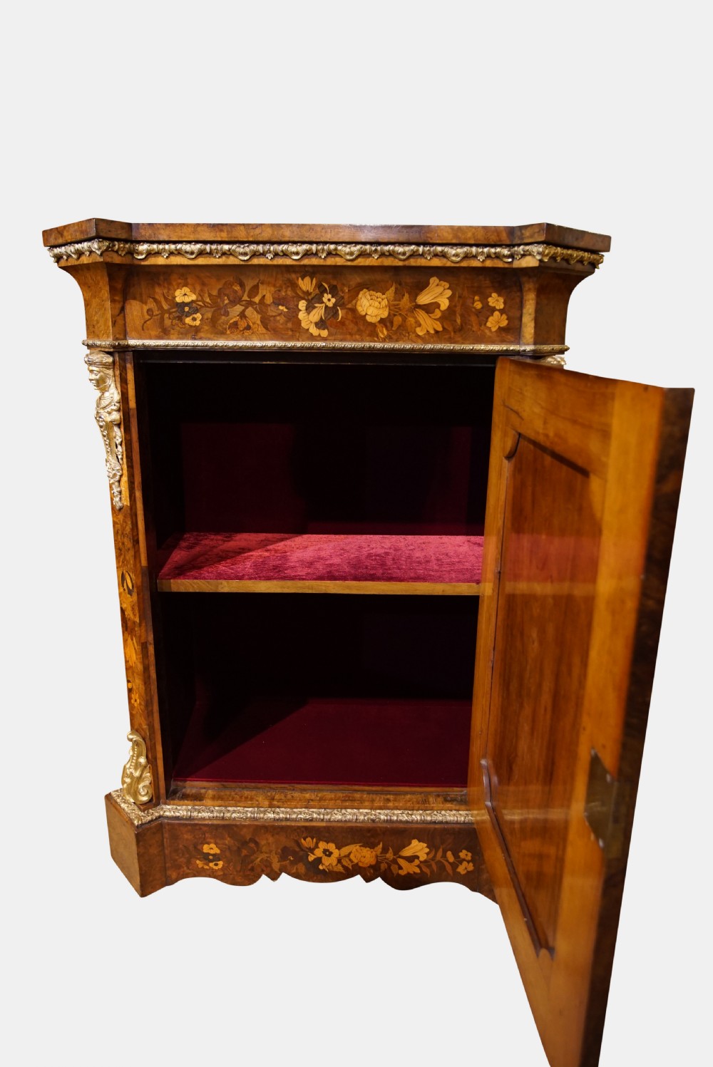 Walnut Amboyna & Marquetry Pier Cabinet View II