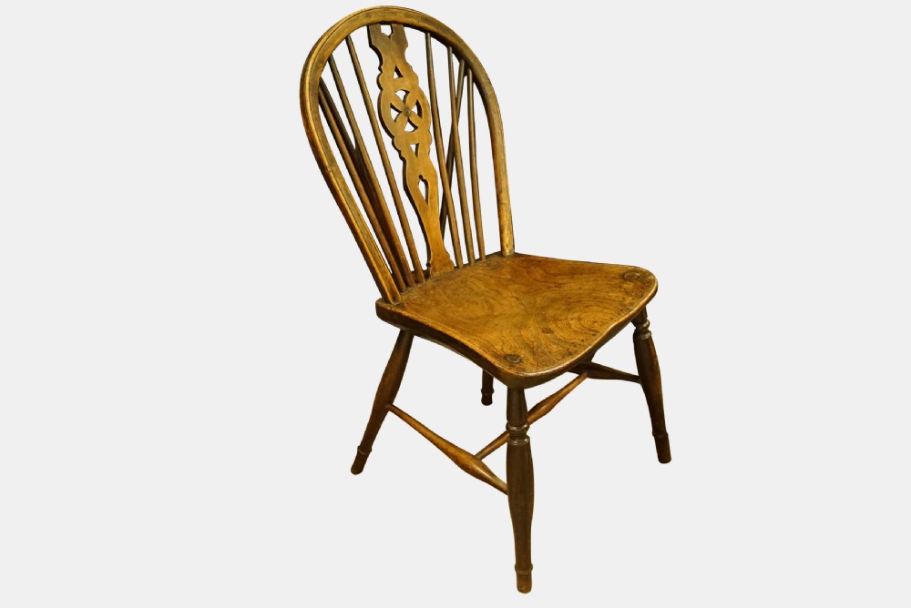 4 Antique Wheel Back Chairs View III