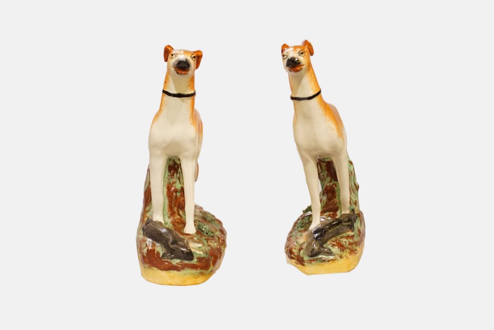 Mid 19thC Staffordshire Greyhounds/Lurchers