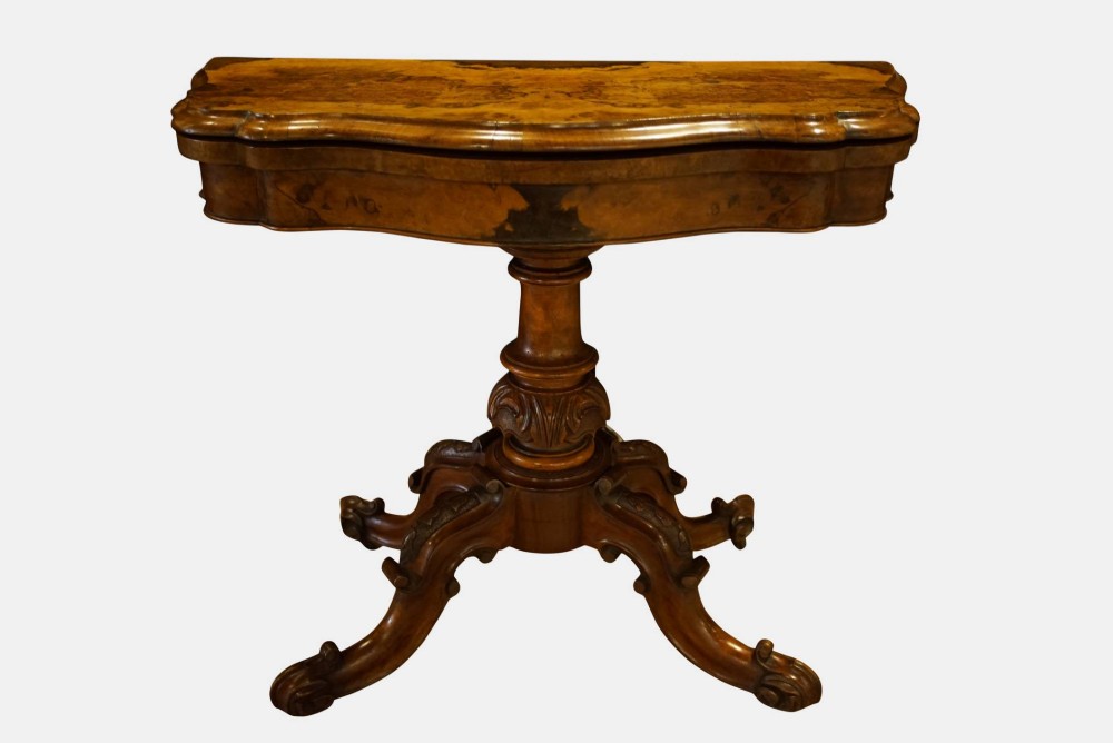 Burr Walnut Card Table