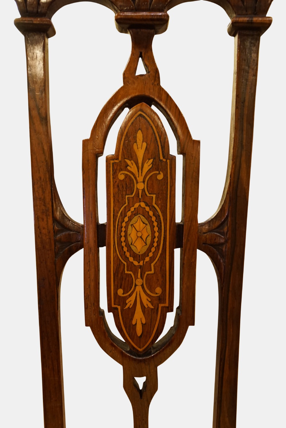  Pair of Edwardian Rosewood inlaid Hall Chairs View V
