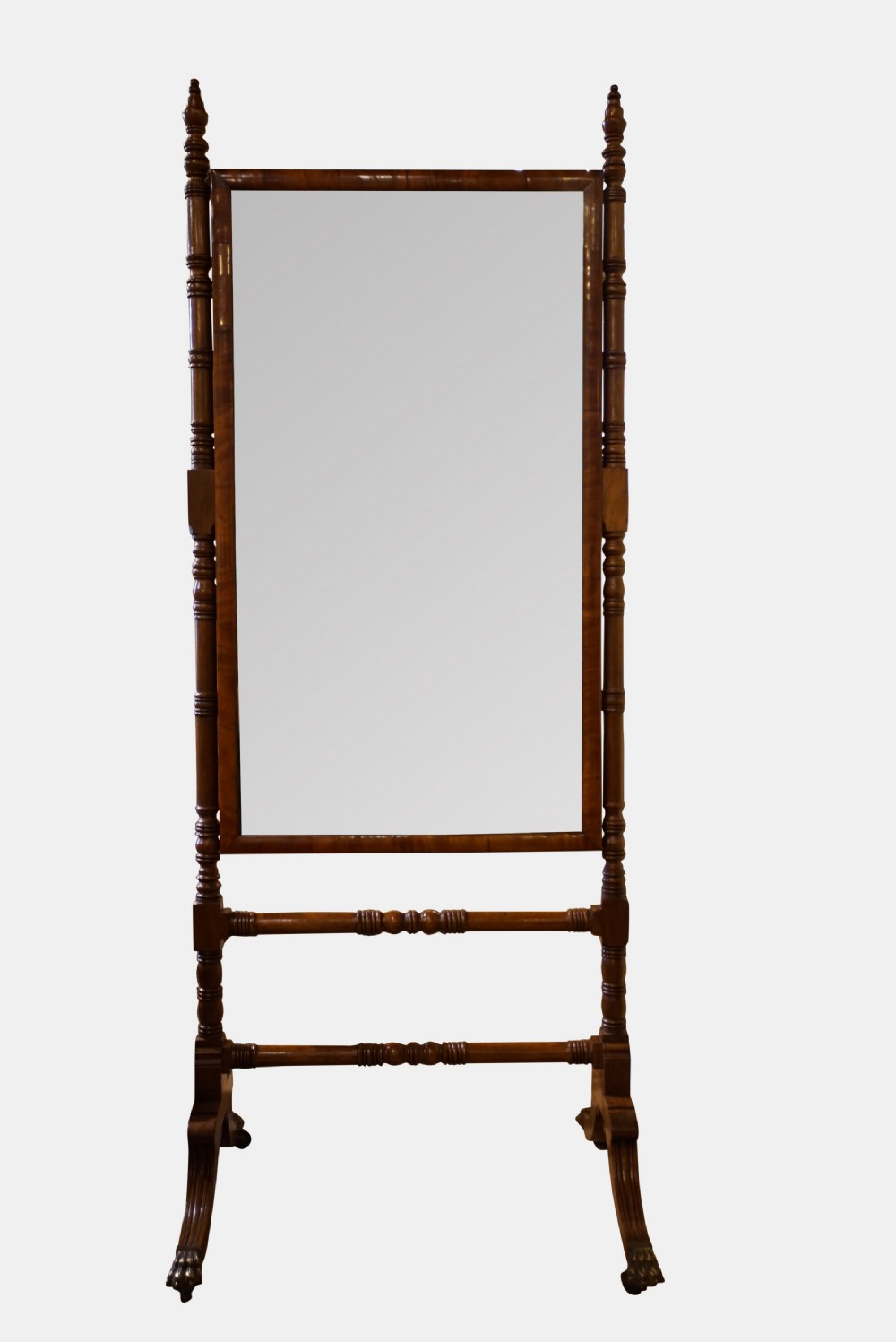 Fine Regency Mahogany Cheval Mirror