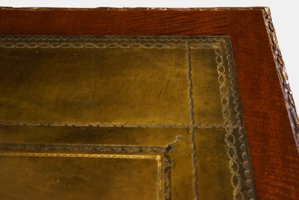An Edwardian Chippendale Revival Kneehole Writing Table View IV