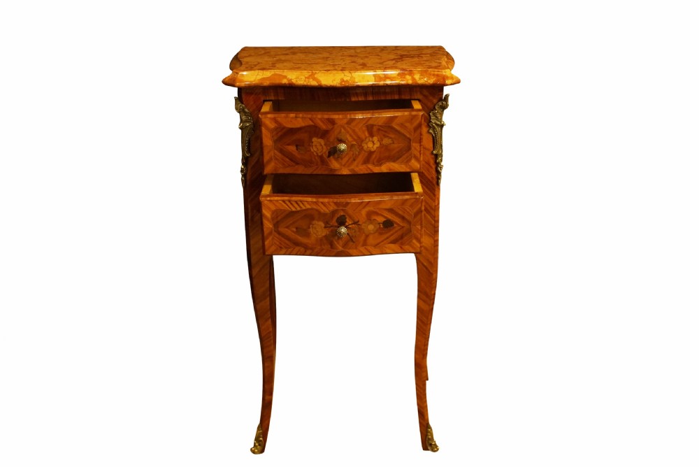 A Pair of French Marble Topped Bedside Tables View III