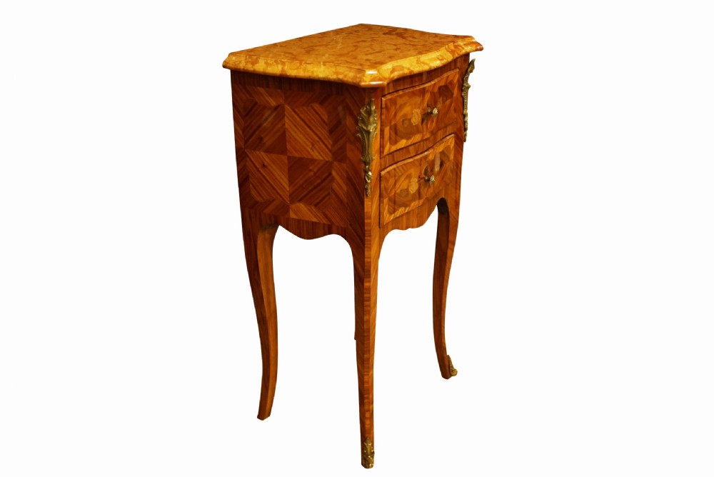 A Pair of French Marble Topped Bedside Tables View IV