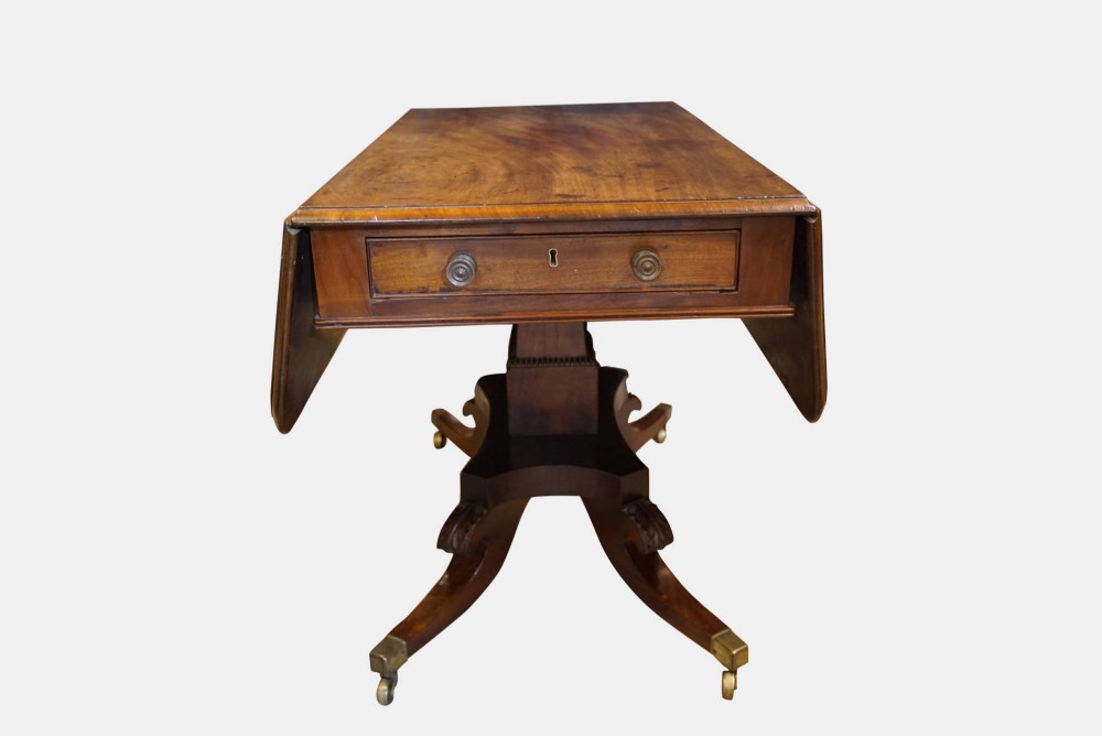 George IV Mahogany Supper Tablewith two drawers under the top standing on a central column