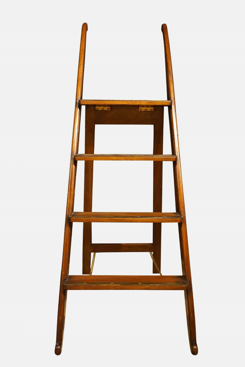 Mahogany and Brass Library Steps
