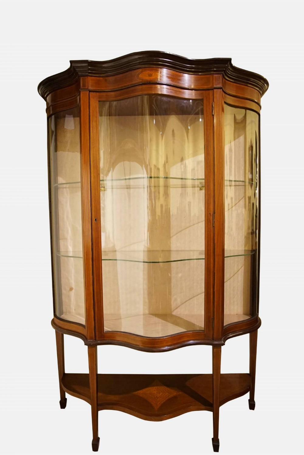 A Mahogany & Bow Fronted Glass Display Cabinet