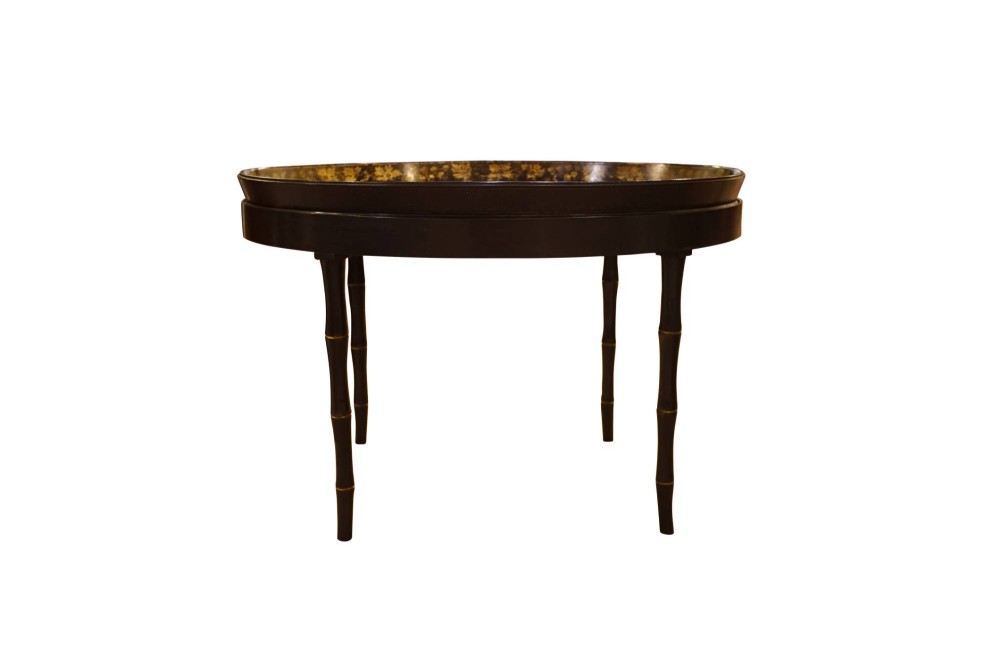 Regency Ebonised & Gilt Oval Tray