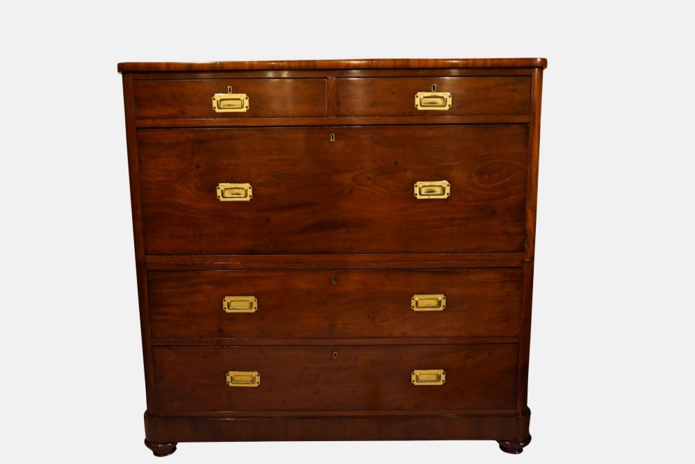 19thC Mahogany Campaign Chest