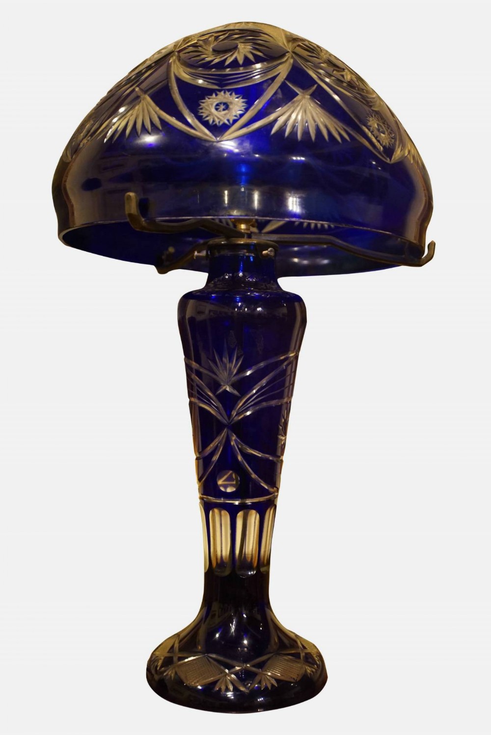 A Bo Bive Blue Glass LampCirca 1930