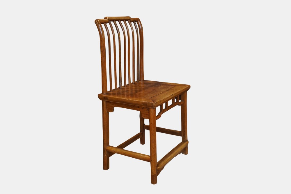 Pair of Elm Chinese Side Chairs View II