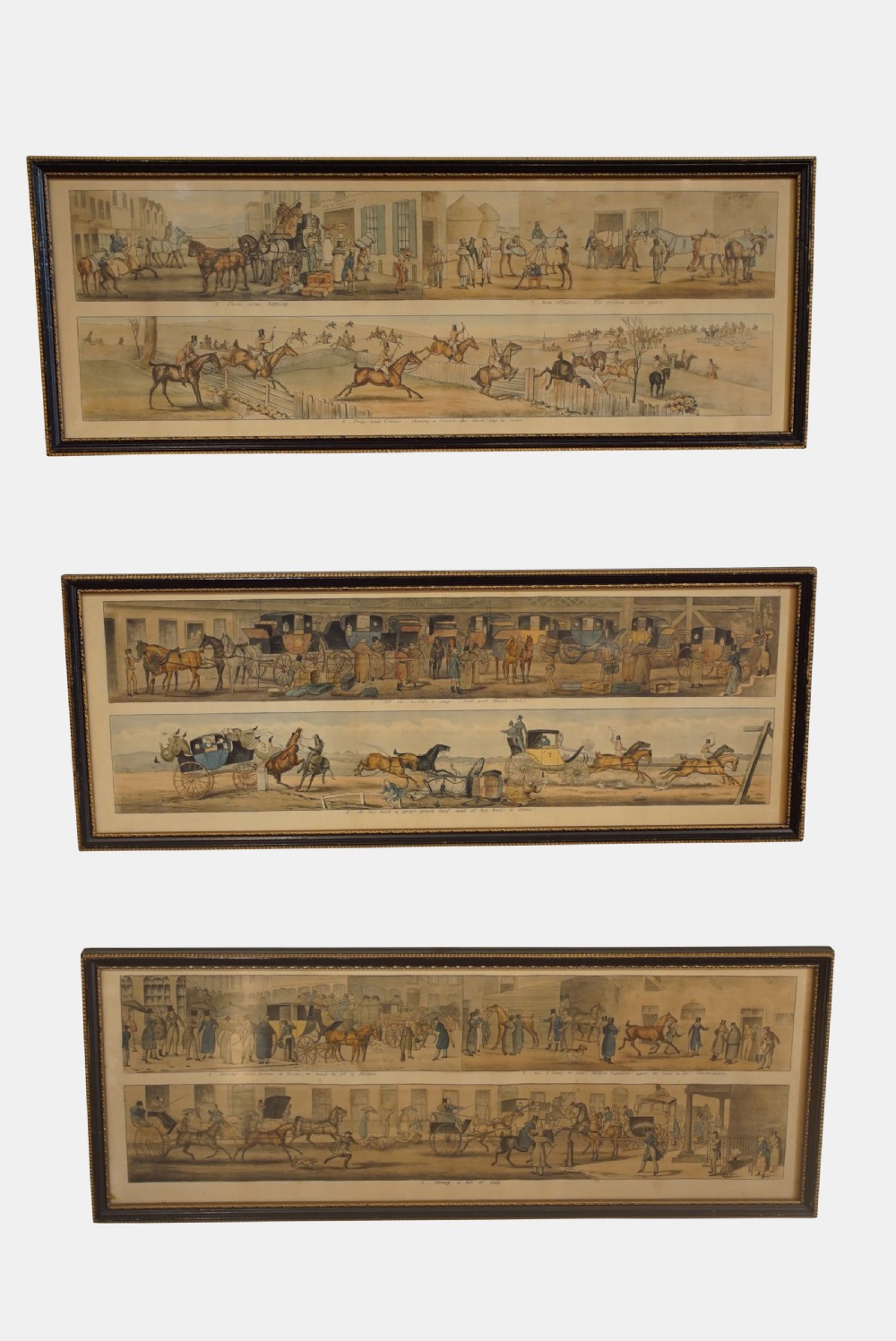 Set of 6 19thC Prints of Hunts, Horses and Carriages