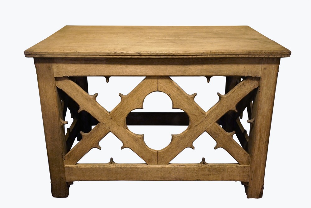 English Oak Gothic Console Table