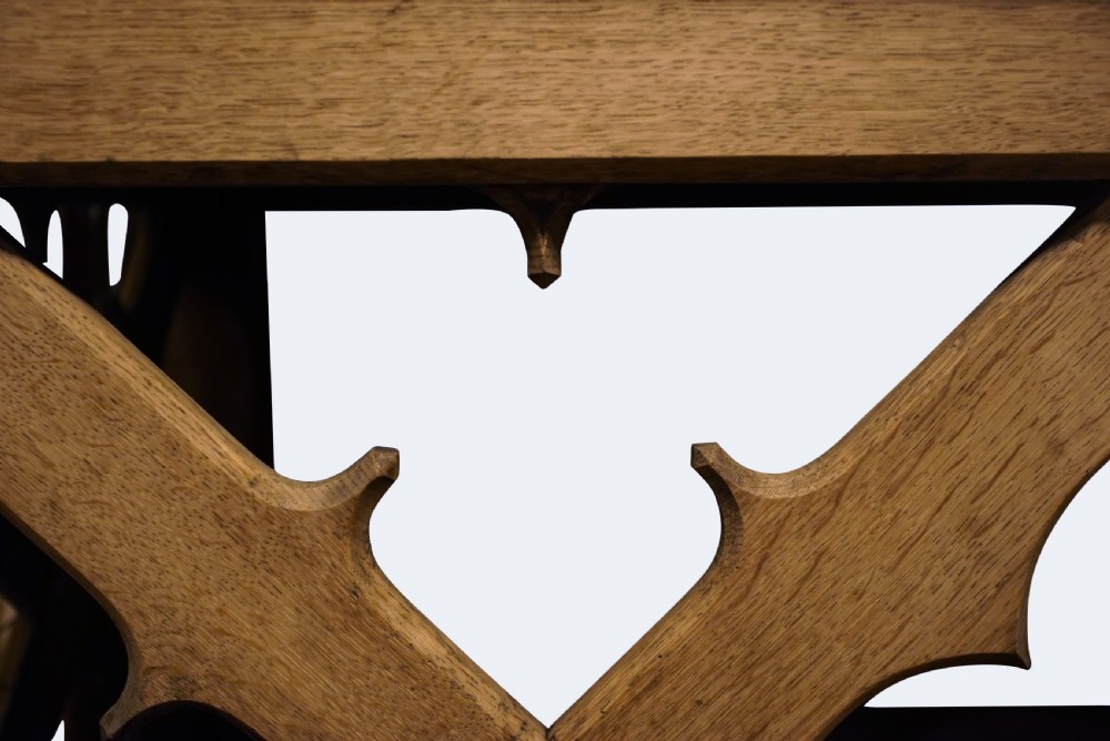 English Oak Gothic Console Table. View III