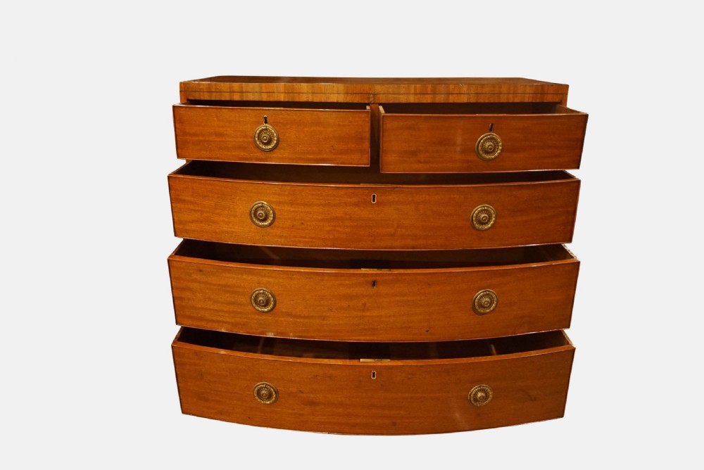 Geo III Mahogany Bow Front Chest of Drawers View II