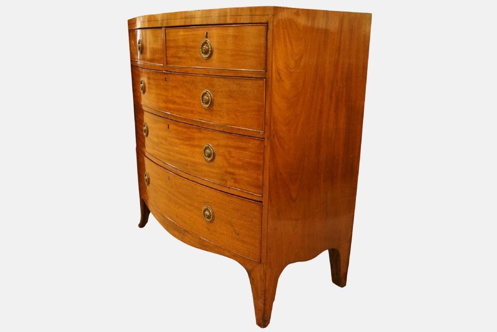 Geo III Mahogany Bow Front Chest of Drawers View III