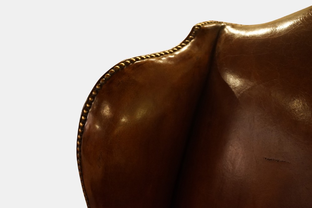 Triple Back Leather Settee C1910
 View V