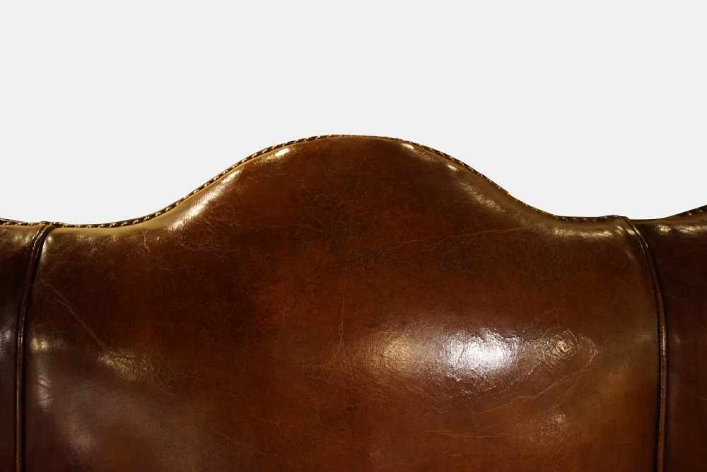 Triple Back Leather Settee C1910
 View VI