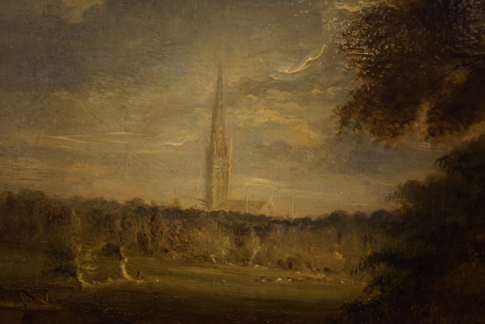 Salisbury Cathedral - Oil on Panel View III