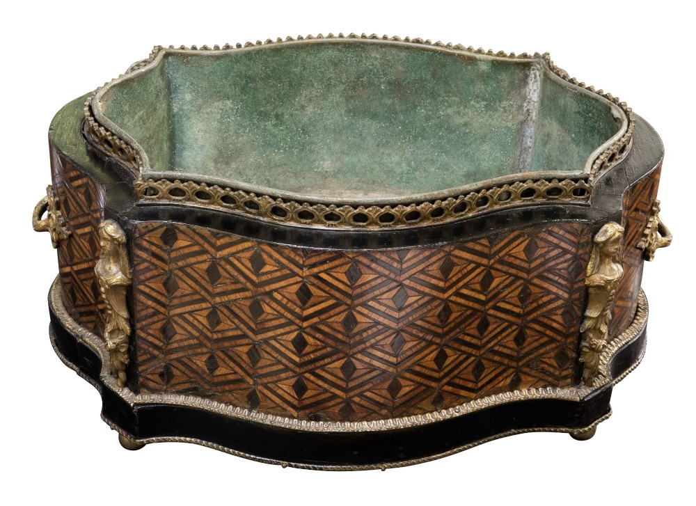 Victorian Parquetry Inlaid Jardiniere
